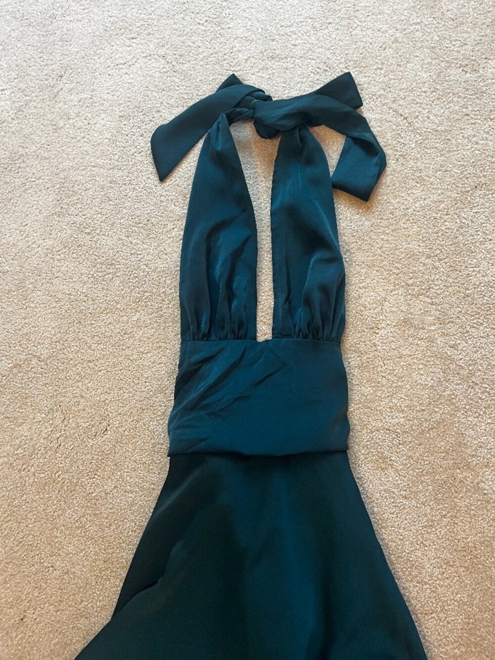 her entire name says grace deep teal/ blue green mini dress